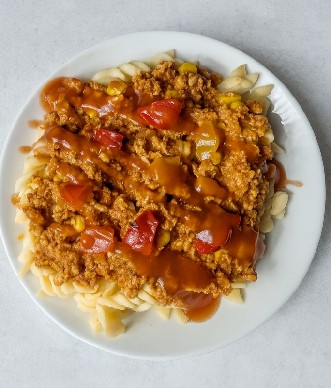 Desi Style Chicken MincePasta